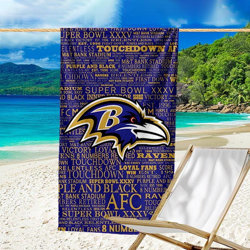 Baltimore Logo Art Quick-Dry Microfiber Beach Towel Super Soft & Absorbent for Bath, Beach, Travel Bath Time Accessory, Fan gifts