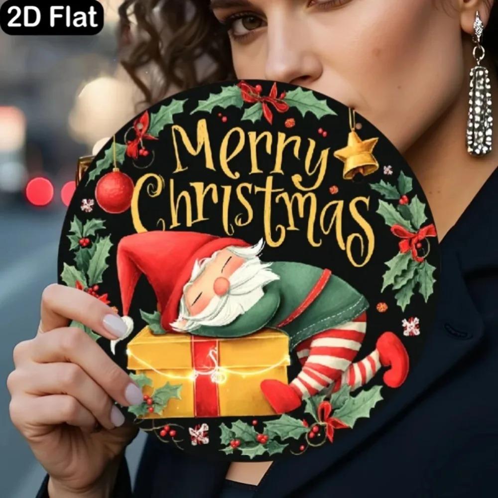 Metal Art Christmas Door Sign Holiday Wall Decor Home Ornament