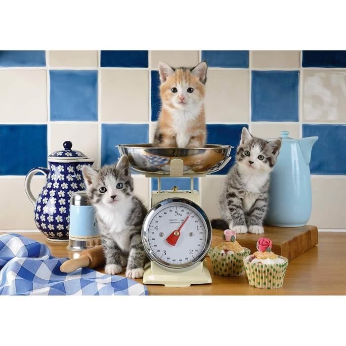 Puzzle 500 pièces - SCHMIDT - Chats dans la cuisine - Animaux - Intérieur - Enfant