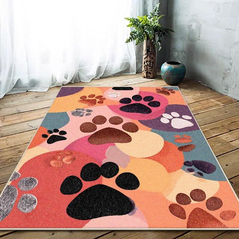 Cat Paw Print Area Rug – Soft Non-Slip Plush Mat for Bedroom, Living Room, Sofa Side, Kids' Play Area, Fluffy Home Decor Carpet