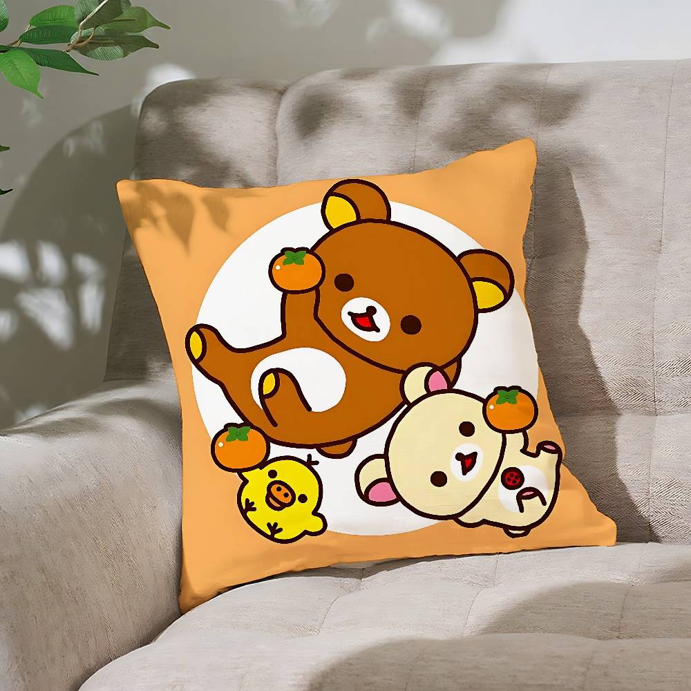 Cute LrilakkumaS Kawaii Pillow Case Cushion Cover Soft Cute Throw Pillow Case For Car Sofa Pillowcase Polyester With Zipper