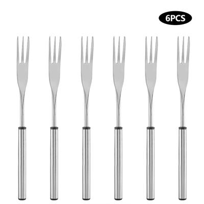 6Pcs Stainless Steel Hot Pot Fork Outdoor Picnic BBQ Grilling Skewer