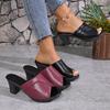 Women High Heels Sandals Summer High Heel Thick Bottom Slippers Korean Style Fish Mouth Sandals Casual Outdoor Wear Shoes Women