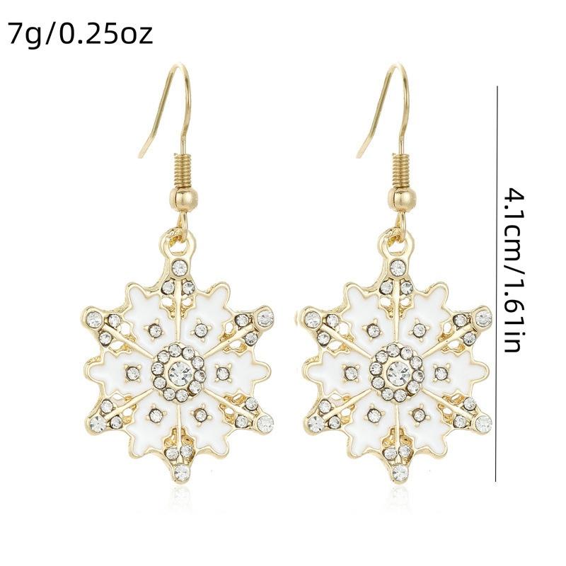 Christmas Snowflake Bracelet For Women  Metal Chain  Year Gifts Snowflake Earrings Xmas Party Jewelry Wrist Chain