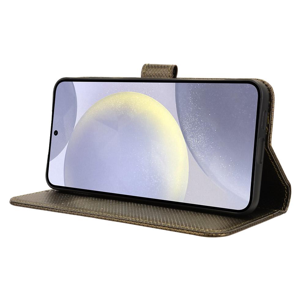 For Samsung Galaxy S25 Case PU Leather Diamond Texture Wallet Phone Cover