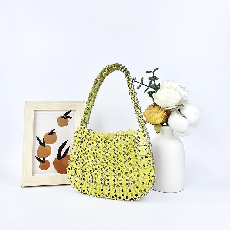 Handmade Woven Metallic Tote with Sequin Accents