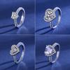 European Love Heart Zircon Diamond Engagement Ring - Women's Classic Fashion Style