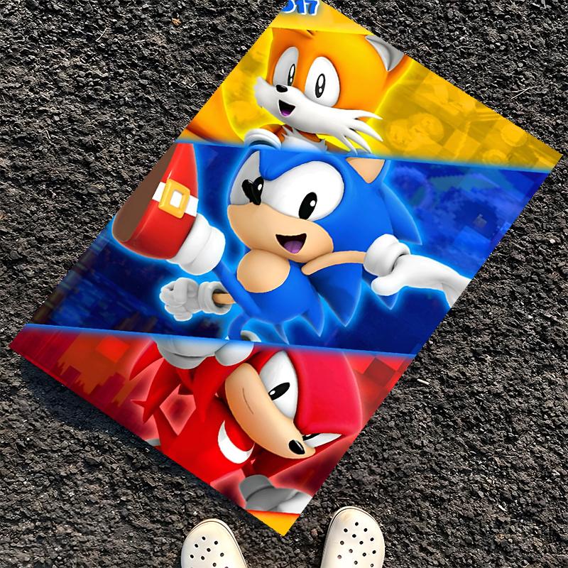 Sonic Printed Carpet, Rug for Office Chair Living Room Bedroom Kitchen Room Decor Gifts.