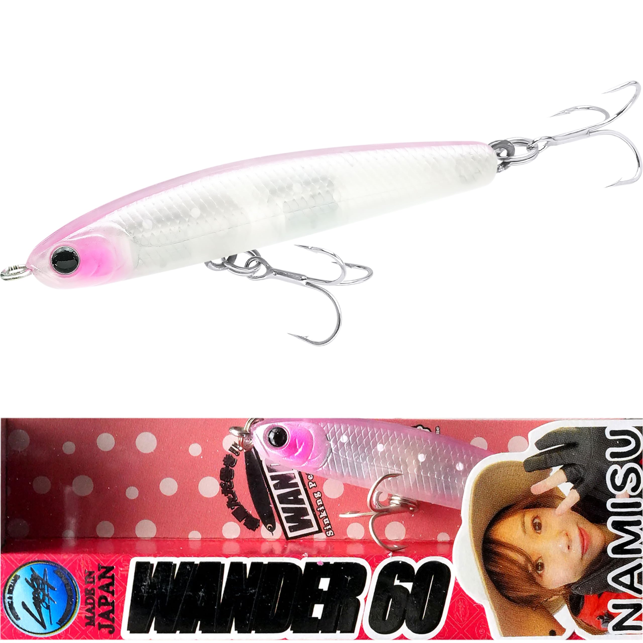 Lucky Craft Wonder 60 Namisu Collaboration Color LUCKY CRAFT ESG Saltwater Lure Sinking Pencil Sea Bass Black Sea Bream Yellowfin Sea Bream Flounder