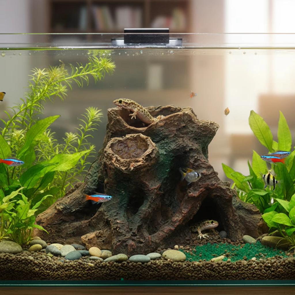 Resin Driftwood For Aquarium Terrarium Decor Natural Look Hiding Cave Aquatic Plants Landscape For Fish Reptiles Home Decor