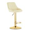 Kast Hocker - Beige Samt / Goldene Basis