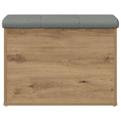 Storage Bench In Artisan Oak 62 X 42 X 45 Cm Wood Based Material