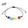 Adjustable Heart Bracelet Colorful Hearts Bracelet Handmade Braided Cord String Boho Style Woven Shaped Clay Beads Jewelry for Women Girls