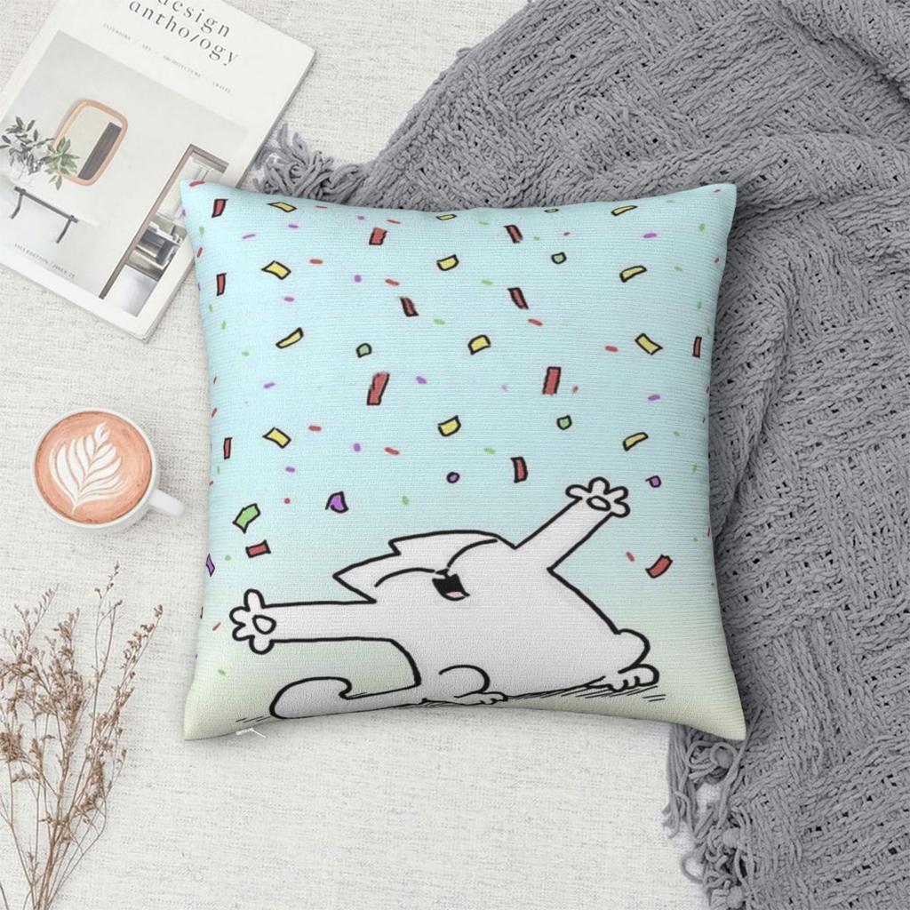 Simons Cartoon Cat Cats Printing Pillowcase Cushion Cover Throw Pillow Cover Y2K Sofa Decoration Square Multi Size