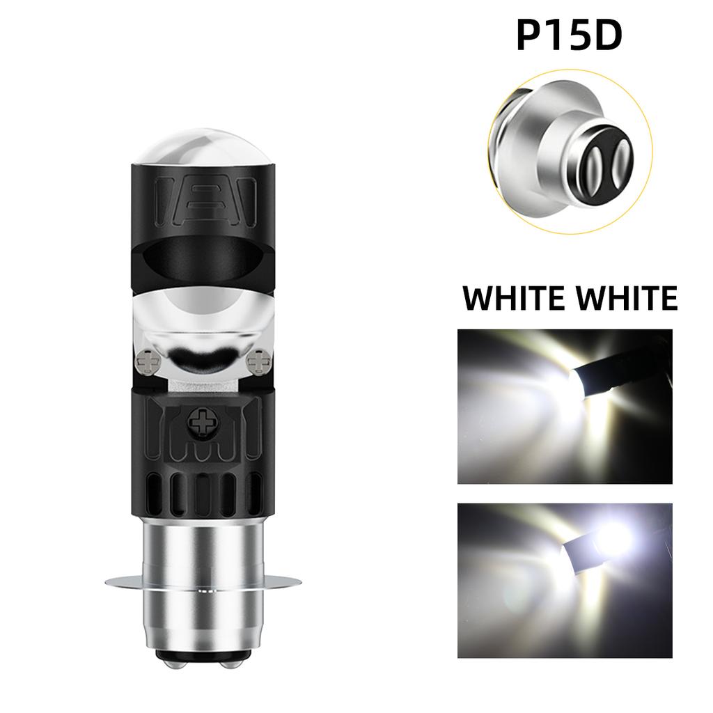 1 Peça H4 BA20D P15D Lâmpada de Farol de LED para Motocicleta Holofote 12V Luz de Cruzamento/Farol Alto Lâmpada de Nevoeiro Dupla Cor Branco Amarelo Acessório para Motos