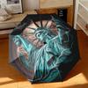 1 Stück Freiheitsstatue, USA Regenschirm Tragbarer Faltregenschirm Eisenrahmen Lochknochenstruktur Outdoor Heimregenschirm