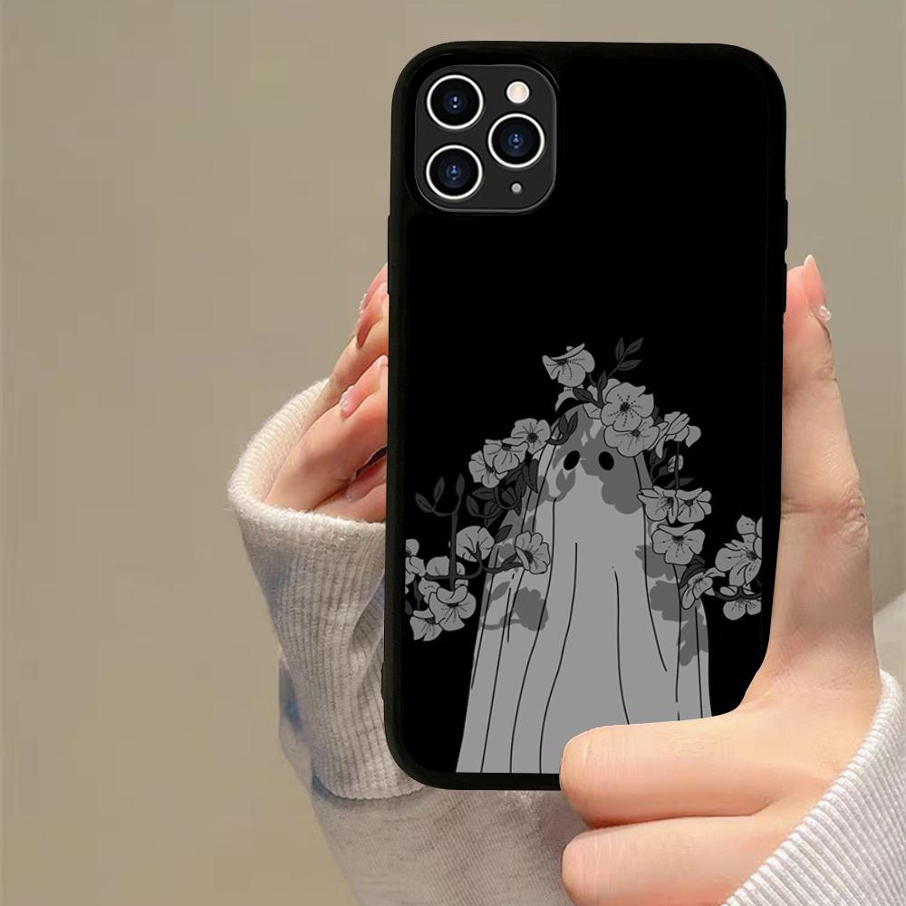 Cartoon Spooky Ghost Phone Case Silicone PC+TPU For For IPhone 11 12 13 14 15 16 Plus Pro Max Cover