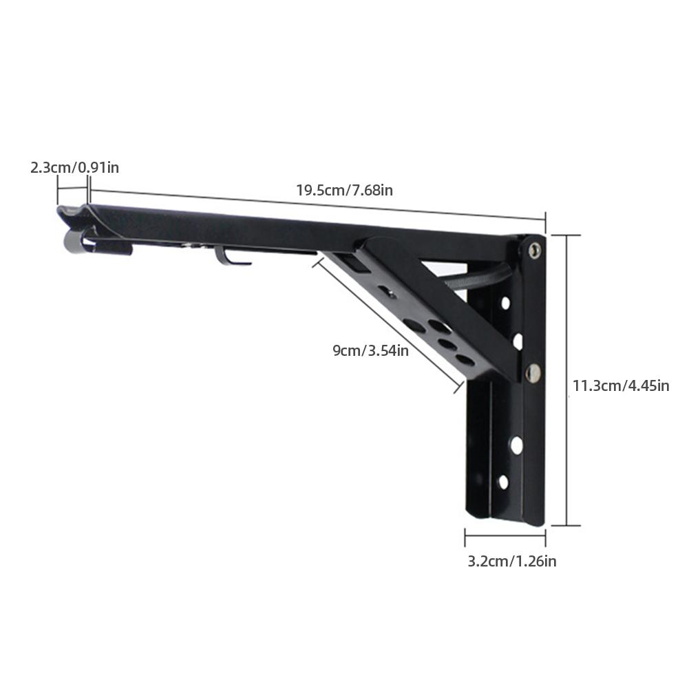 8/10/12/14Inch Triangle Folding Angle Bracket Adjustable Wall Mounted Shelf Brackets Heavy Duty Metal Collapsible Shelf Bracket