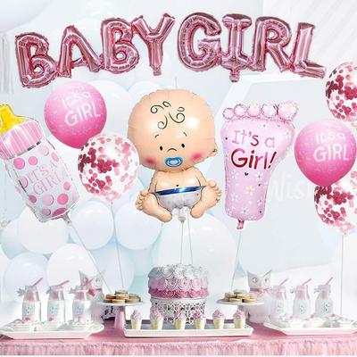 15 SZTUK Zestaw aluminiowych balonów dla niemowlaka chłopca i dziewczynki chrzest chrzciny wanna butelka stopa aluminiowy balon dekoracja baby shower