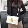 2025 Winter New Simple Fashion Solid Color Casual Retro Lock Trend Crossbody Shoulder Small Square Women's Bag