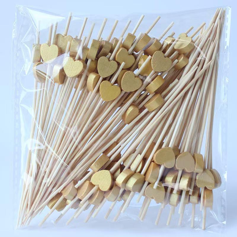 12CM Bamboo Pearl Skewers: Creative Cocktail and Fruit Plate Decor Toothpicks