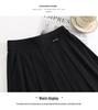 Spring 2025 Women's High-Waist Pleated A-Line Skirt - Casual Mid-Length Swing Skirt