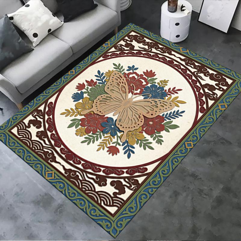 2025 New Classical Butterfly Carpet Rug for Living Room Bedroom Home Sofa Decoration,Kids play Non-slip Floor Mat46