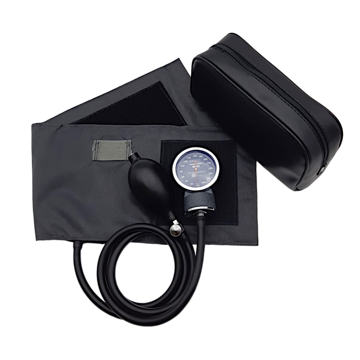 

Kent Medico Upper Arm Aneroid Sphygmomanometer 500 with Illuminated Nylon Color Bladder and Pouch No. Scale, Cuff, Set, (Gray) серый