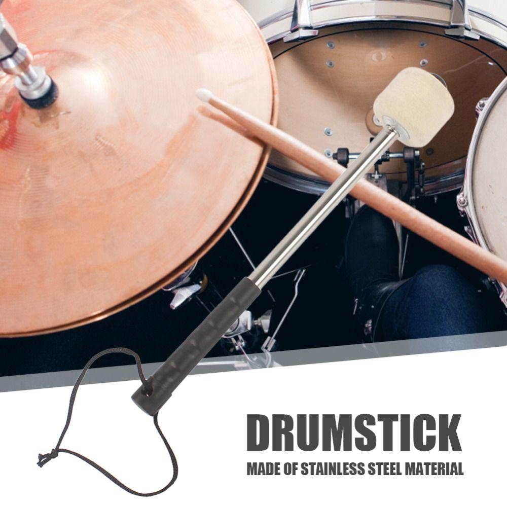 1Pc Stainless Steel Bass Drum Mallet Hanging Rope Instrument Sticks  Musical Instrument