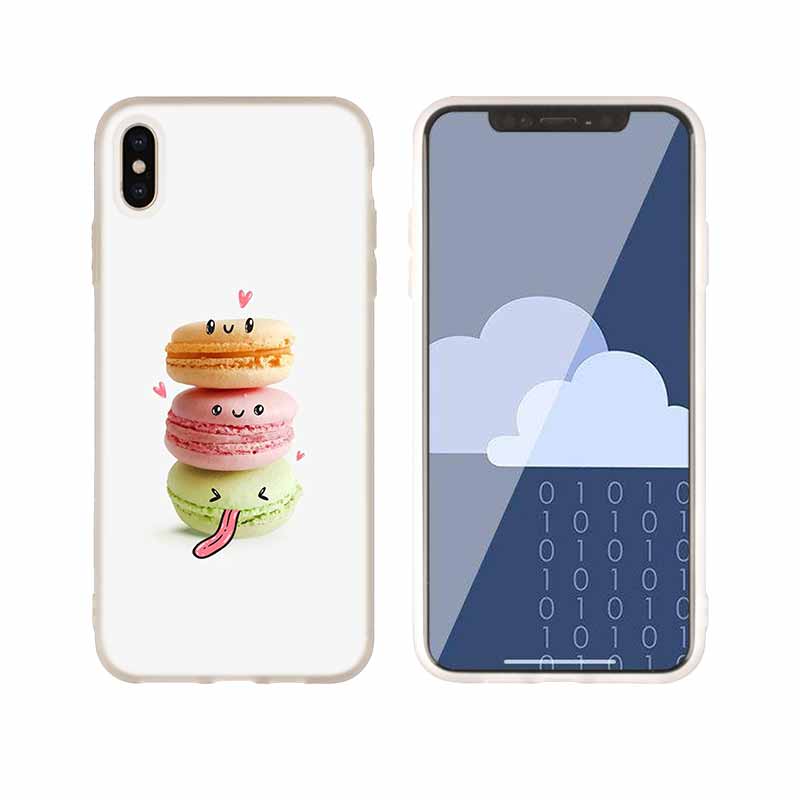 Macarons Cake Soft Silicone Case For iPhone 13 11 12 Pro X XS Max XR 6 6S 7 8 Plus SE Mini Cover