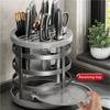 360 °Rotation Stainless Steel Knife Holder Stand for Knives Kitchen Multifunctional  Stands for Cutlery Inserted Block Storage