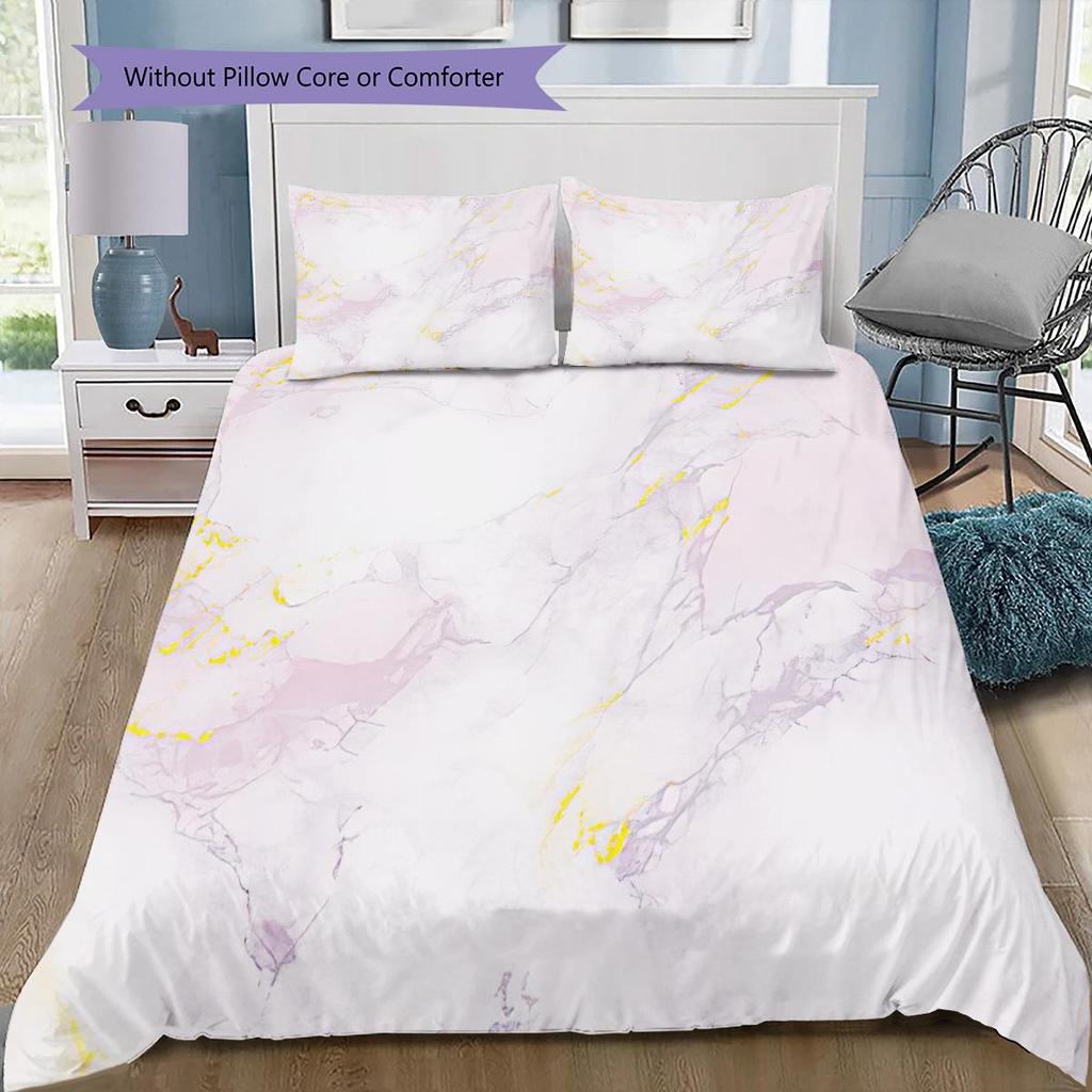 1PC Abstract marble pattern Bedding Quilt Set Quilt Cover Pillowcase Home Decoration Birthday Gift (1 * duvet cover + 2 * pillowcase, without core)