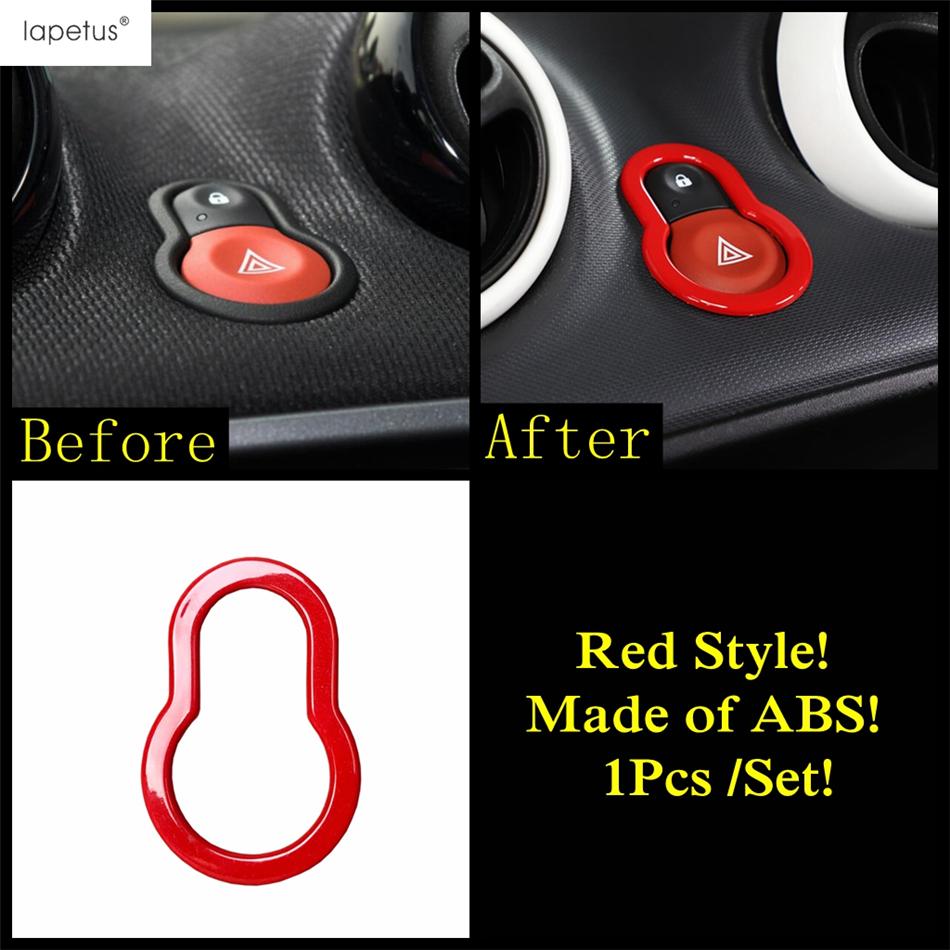 For Smart 453 Fortwo 2015 -  Dashboard AC Air Vent Window Lift Head Lamp Warning Light Cover Trim Red Accessories Interior