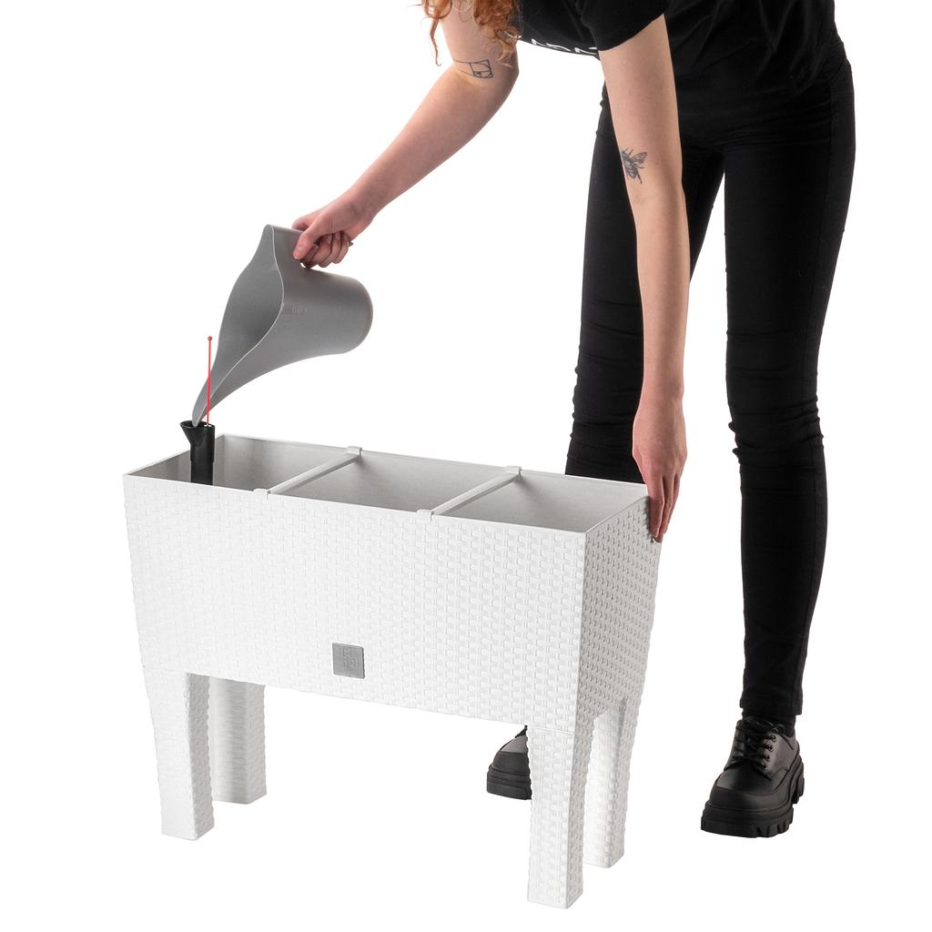 KADAX Květináč Truhlík 60cm Vložka Na Nožičkách Bílý