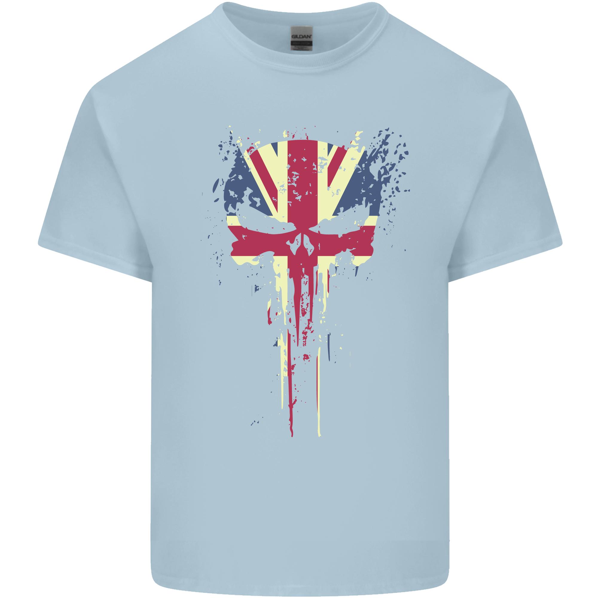 Union Jack Skull Gym St Georges Day Unisexs Light Cotton Tshirt S