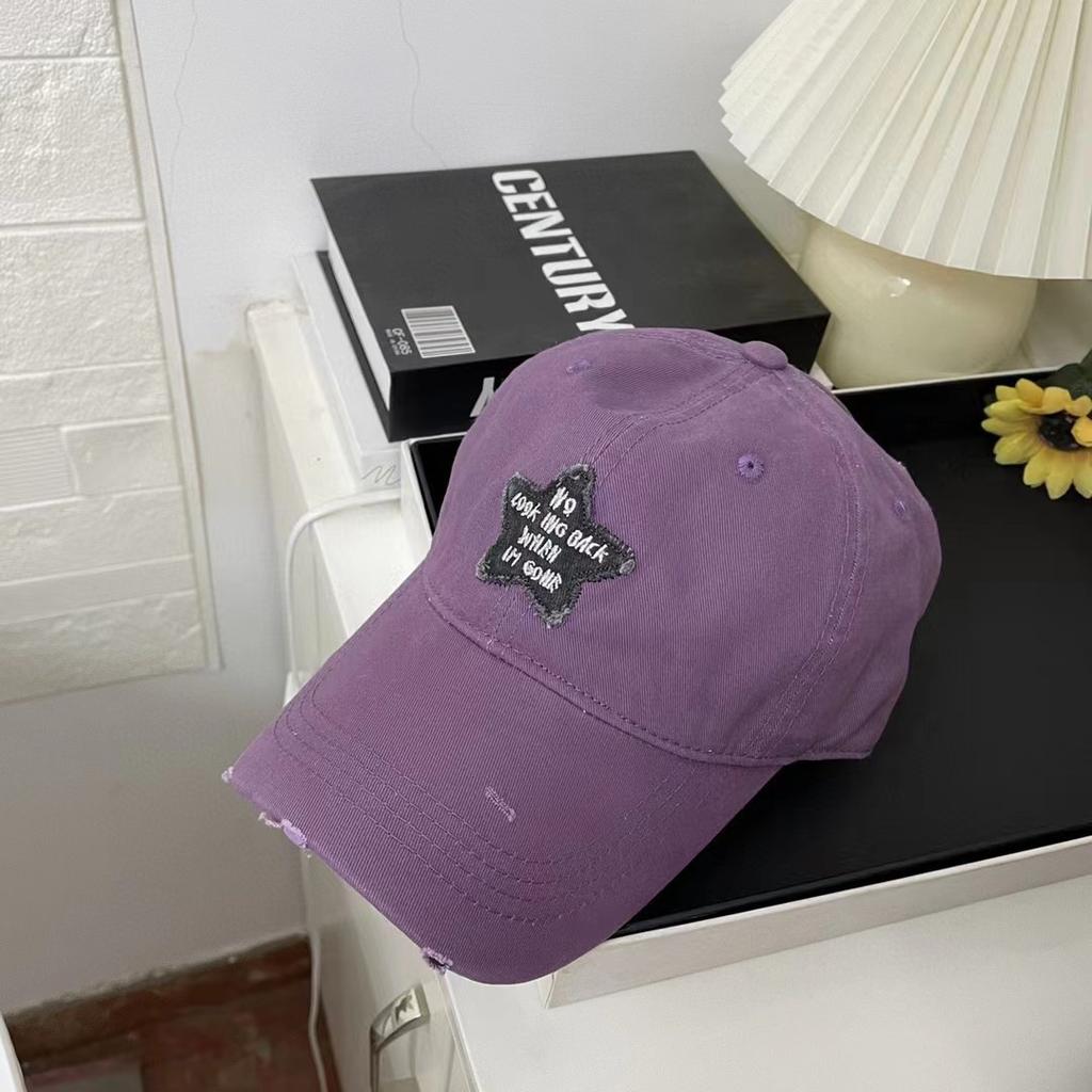 Korean Style Washing Old Baseball Cap Retro Men's and Women's Trendy American Baseball Cap Five Pointed Star Sunshade