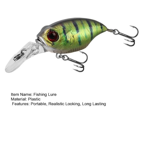 Fishing Lure Wobblers Floating Artificial Hard Bait with Treble Hook Realistic Looking Bright Color Crank Fishing Lure Bait