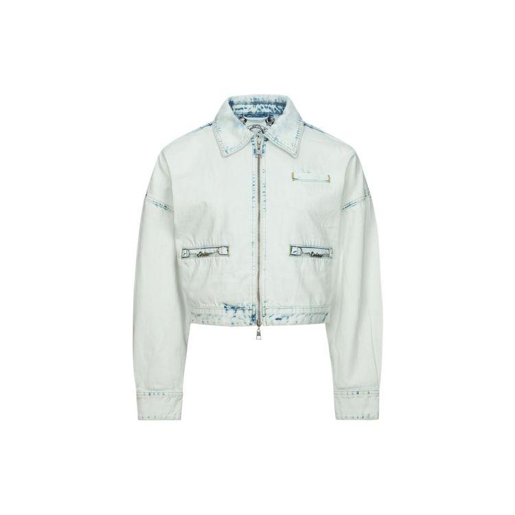 Evisu SS24 Floral And Logo Patch Fashion Denim Jacket Women Jacket Denim-Blue 2ESHTW4DJ4056FFDN