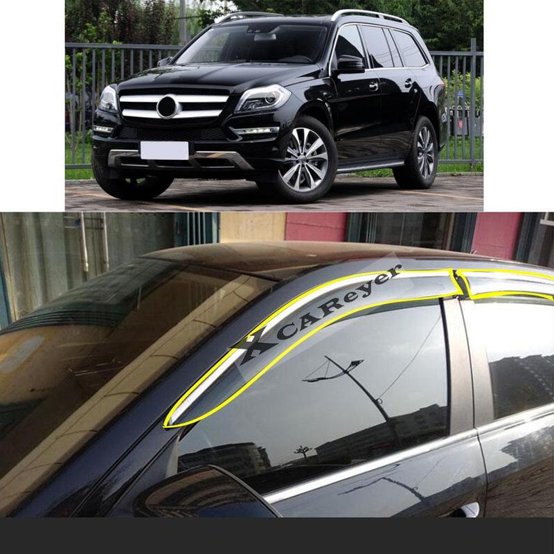 For Mercedes Benz GL GLS 2013 2014 2015 2016 2017 2018  Car Sticker Plastic Window Glass Wind Visor Rain/Sun Guard Vent