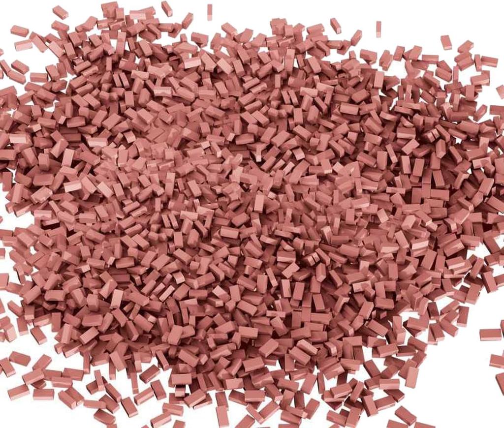 Green Staff World Diorama Material Miniature Bricks, Red, Approximately 2000 Pieces, Model Building Material, GSWD-9207