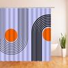 Abstract Mid Century Shower Curtain Arch Sun Moon Minimalist Geometric Curve Stripes Fabric Christmas Landscape Bth Curtain Hook