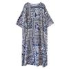 Abito in Cotone e Lino da Donna Taglia L per Donne Curvy Stile Letterario e Retrò Abbigliamento per la Mamma di Metà Anno Scollo Tondo Senza Maniche Ampio Extra Large