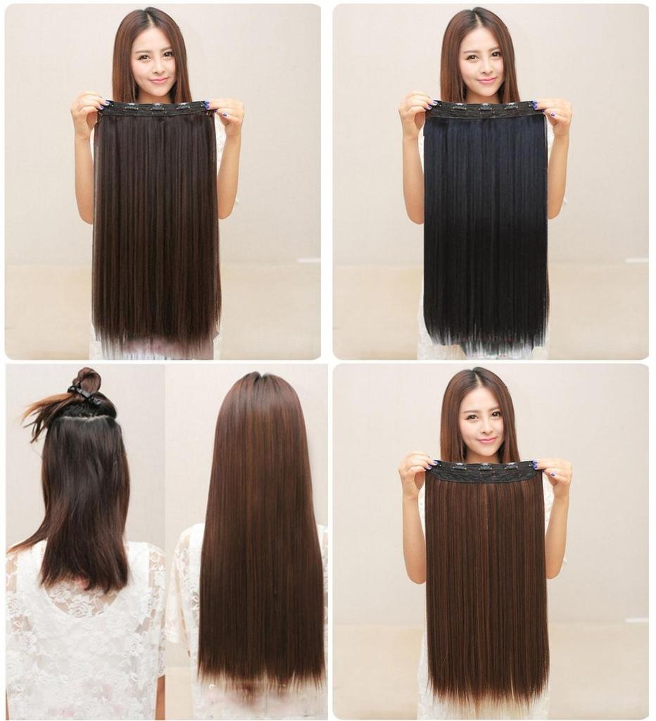 Premium Quality Women Long Straight Hair One Piece Clips In Hair Extensions Full Head Top