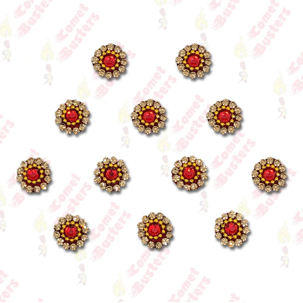Comet Busters Red and Gold Stone Bindi (7mm) (BV2019)