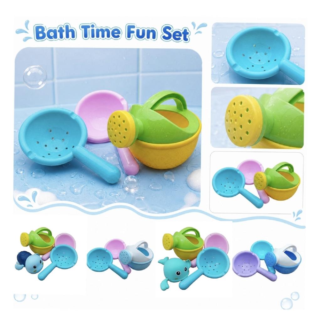 Baby Bath Toys Watering Can Scoop and Spinner Set Safe Plastic Bathing Toys for Infant Toddler Water Play and Sensory Development
