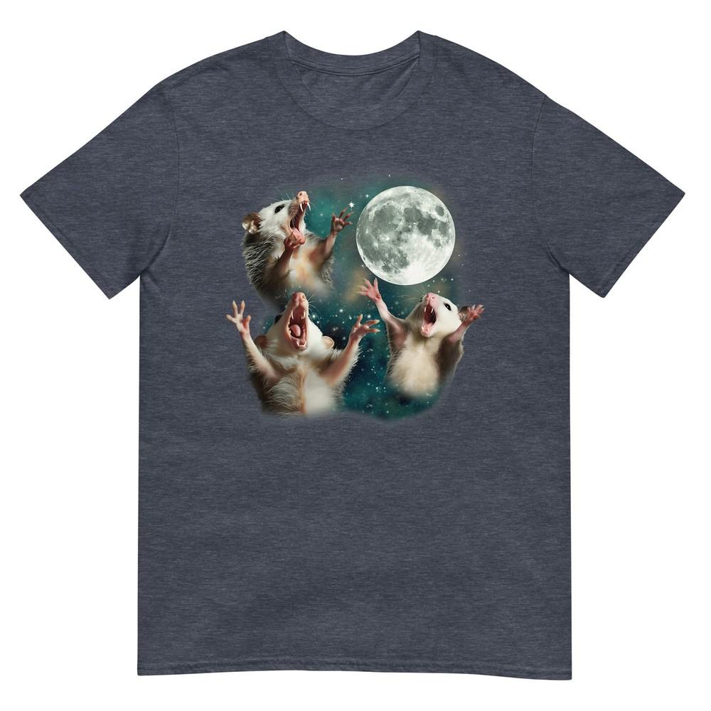 Three Possum Moon 3 Opossum Funny Weird Cursed Meme Tshirt
