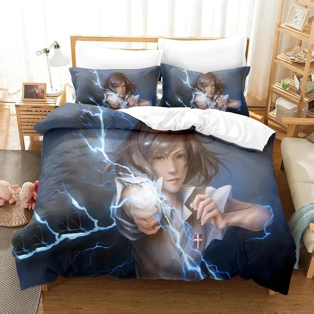 3D Print Anime Certain Scientific Railgun Misaka Mikoto Comfortable Duvet Quilt Cover Pillowcase Bedding Set Children Bedroom