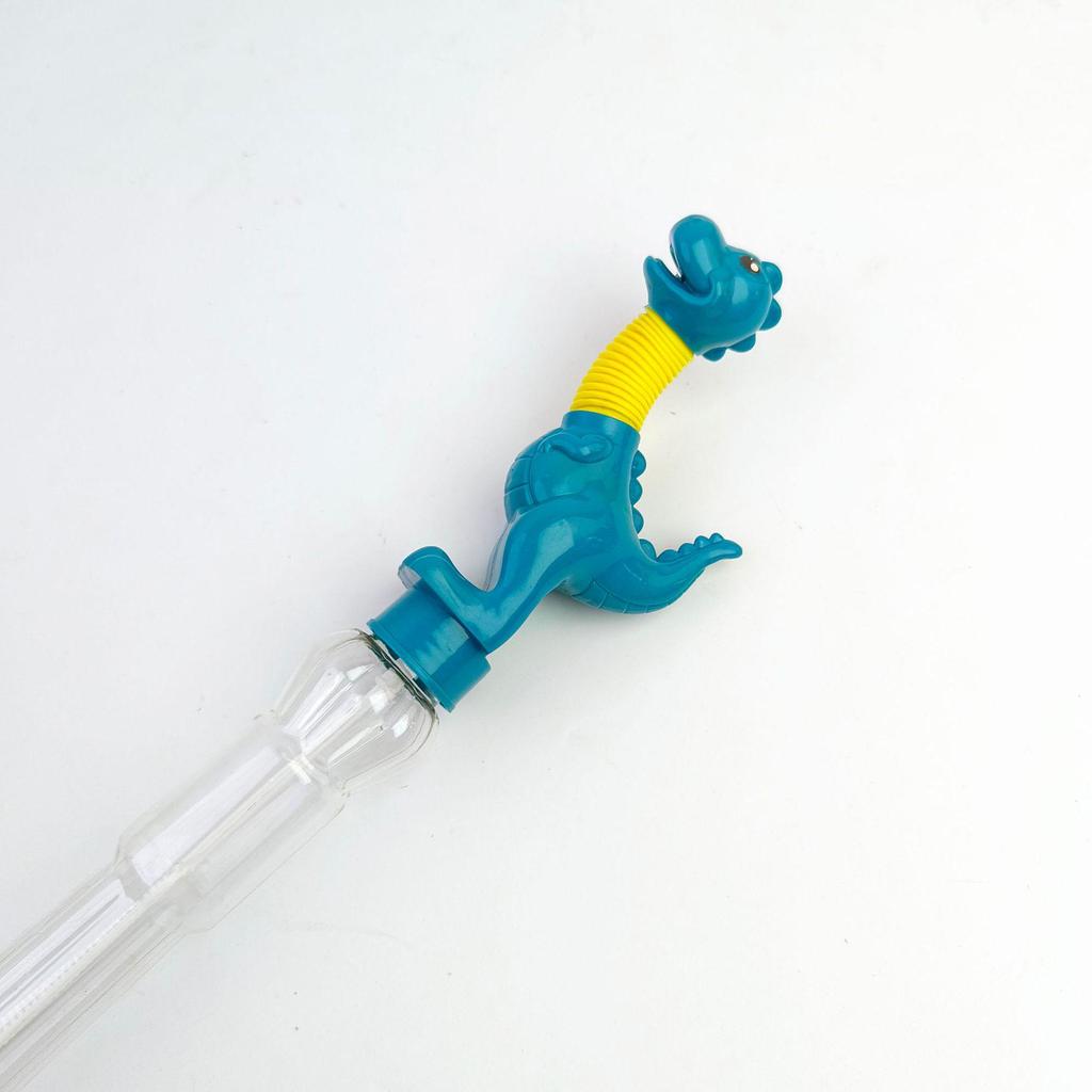 48cm Flashing Telescopic Dinosaur Bubble Wand Toy for Parent-Child Outdoor Play