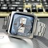 New Square Watches for Men Business Blue Leather Military Men's Wristwatch Chronograph Clock Waterproof Watch