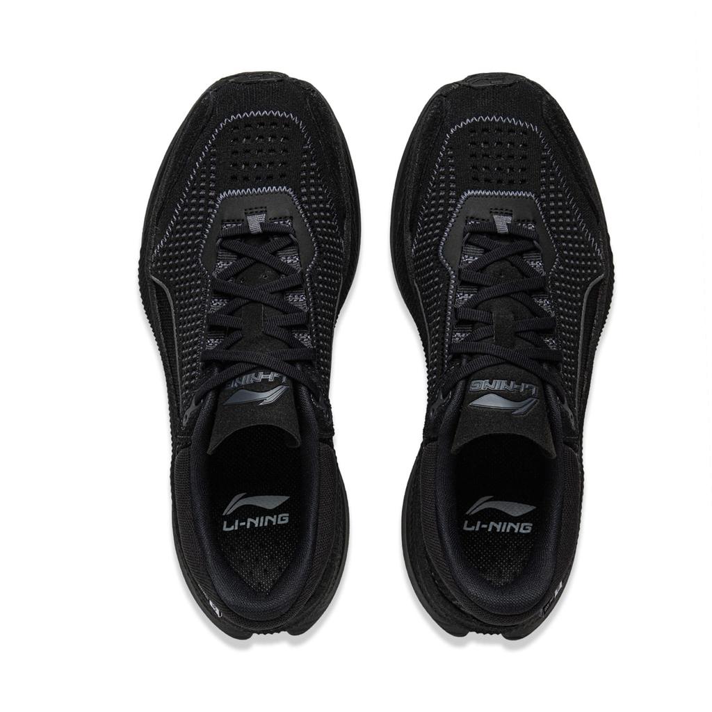 Li Ning Cushioning Rebound Slip Resistant Low top Casual Running Shoes Men's Black AZGV053-1